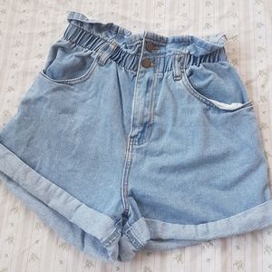 High wasted paper bag shorts